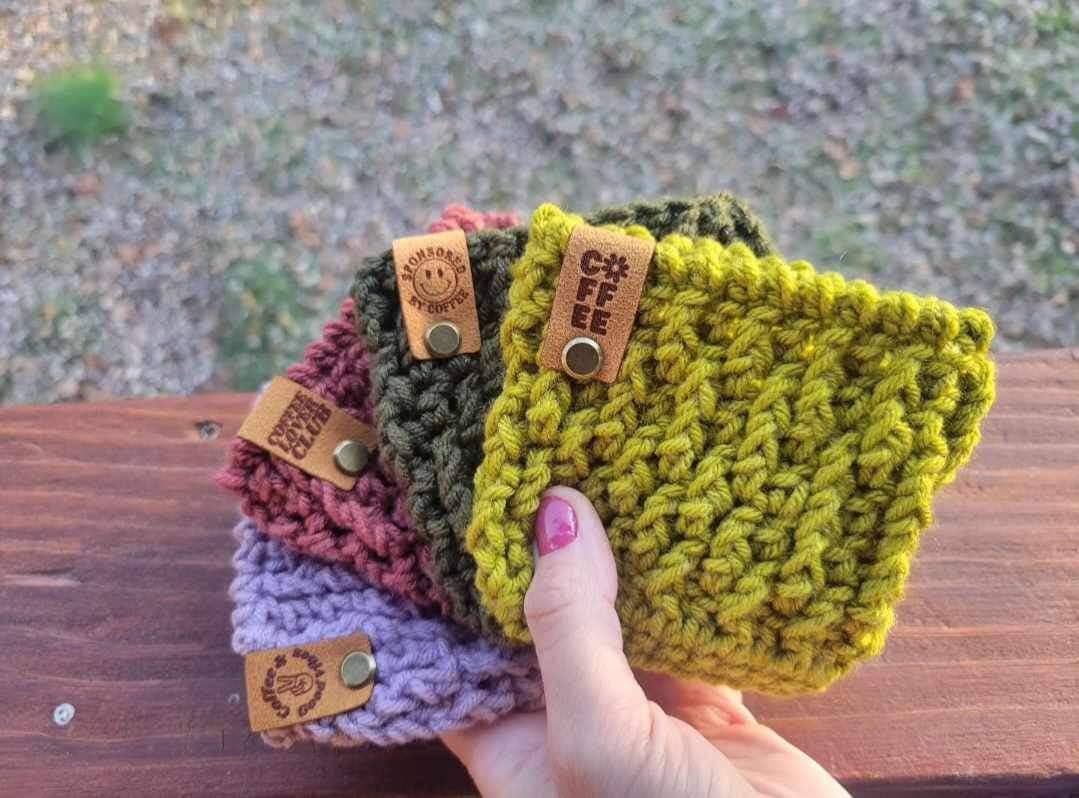 The Yarn Lilly - Wholesale Drink Huggers & Koozies - Handmade Crochet Coffee Cup Cozy