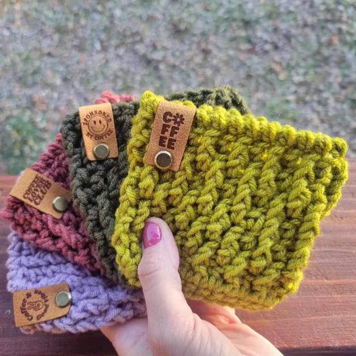 The Yarn Lilly - Wholesale Drink Huggers & Koozies - Handmade Crochet Coffee Cup Cozy 0