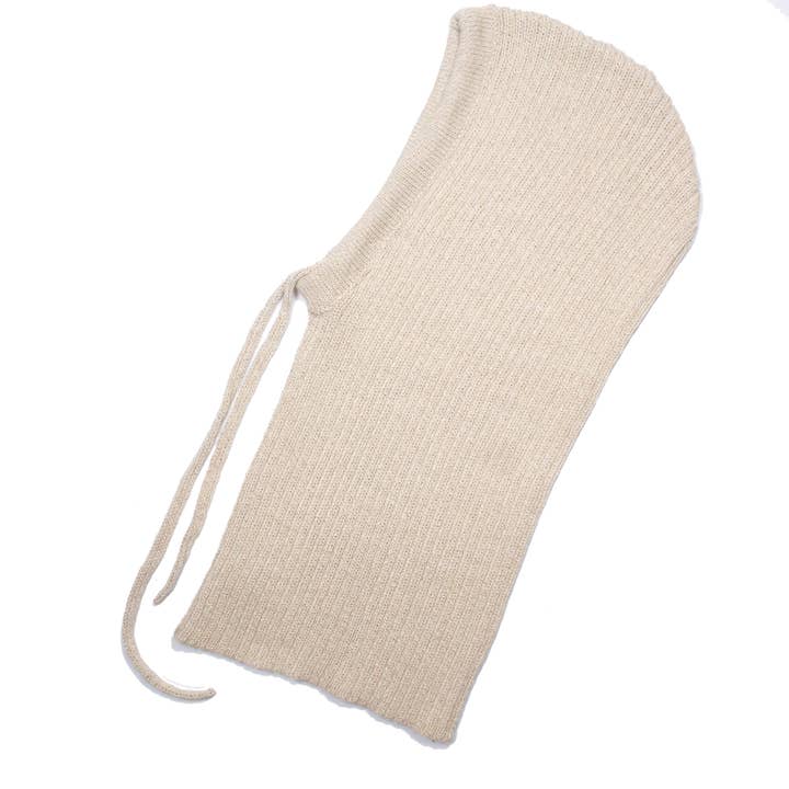 Beige Balaclava in Baby Alpaca for wholesale by Cha'Ska baby Alpaga
