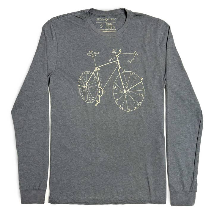 PATHFINDER - Map-Inspired Road Bike Long-Sleeved T-shirt for wholesale by STORY SPARK