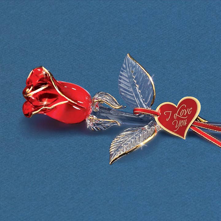 S6 427-RG: Red and Gold Rose for wholesale by Glass Baron