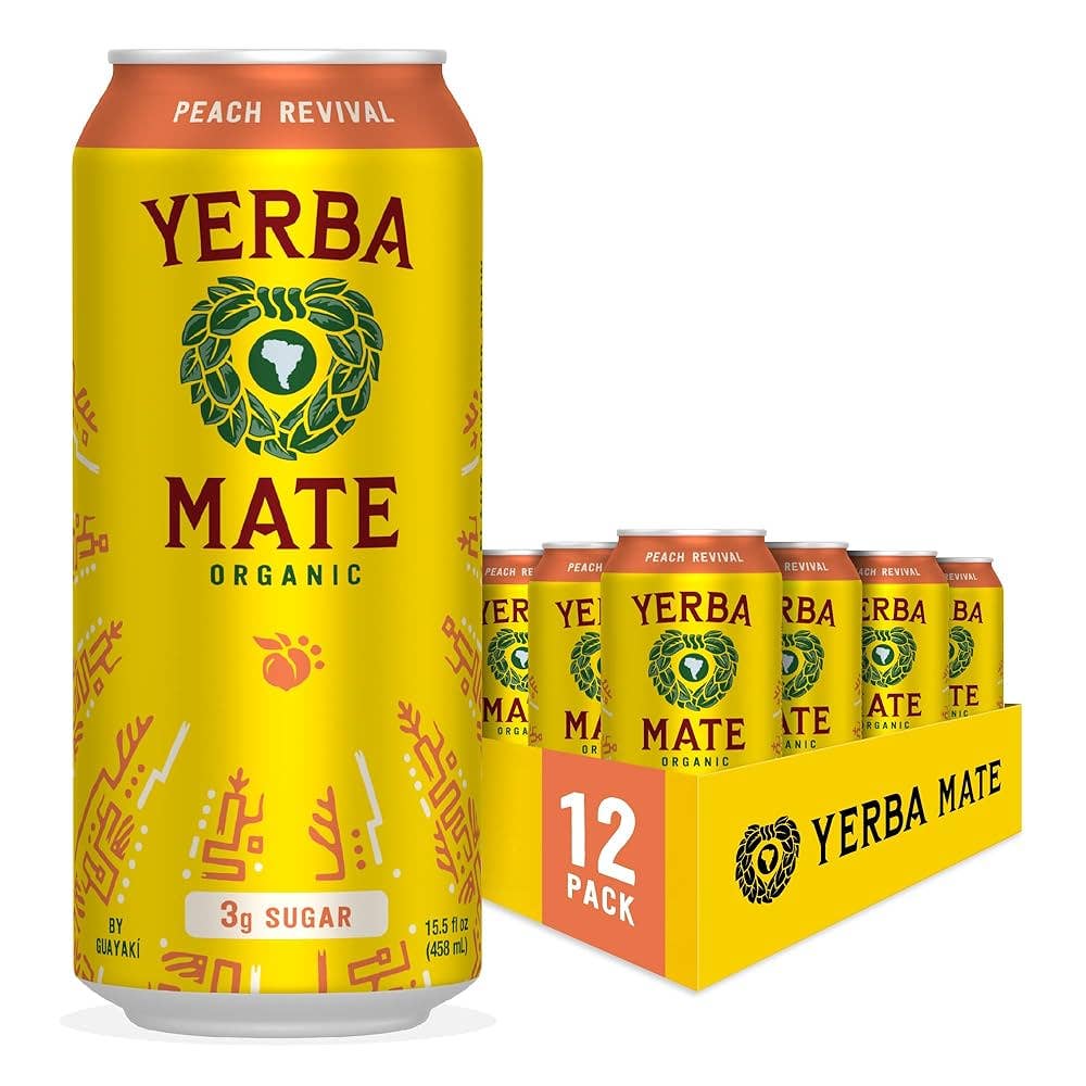 L&F Universal Goods - Wholesale Iced Tea - Guayakí Peach Revival Yerba Mate Drink – 12/15.5 OZ Cans0