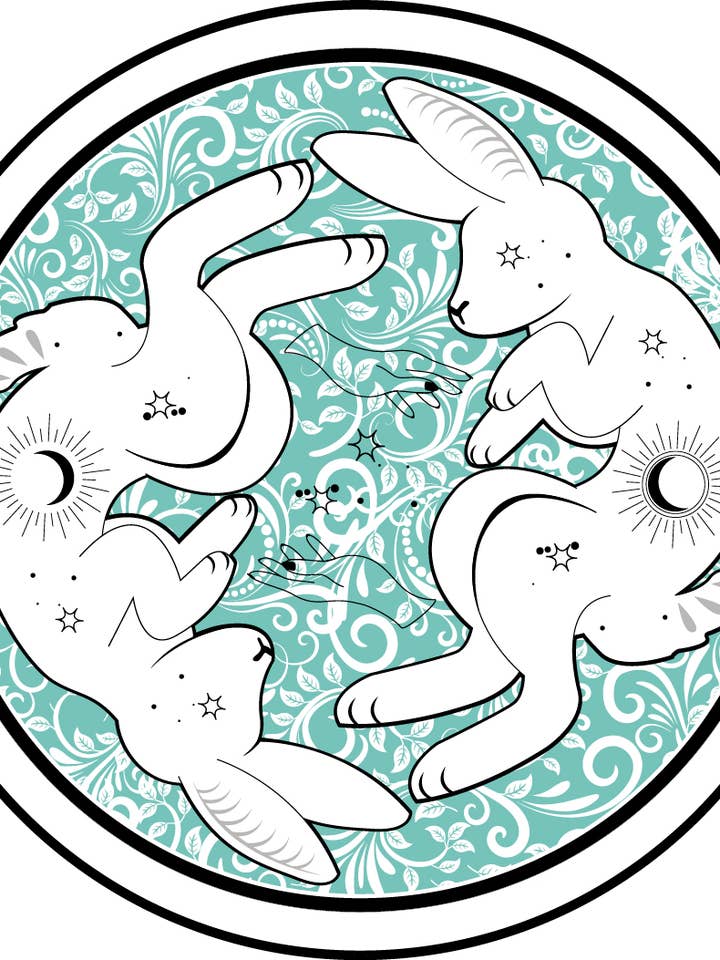 Boho Rabbit Sticker for wholesale by Inspire 360