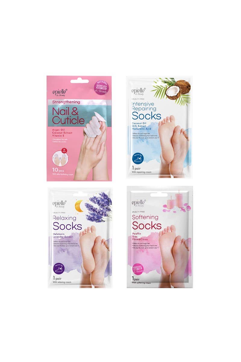 PINEAPPLE Beauty - Wholesale Foot Mask - Epielle 1337 Tis the Season to Shine 4pc Sock & Nail Set - 34