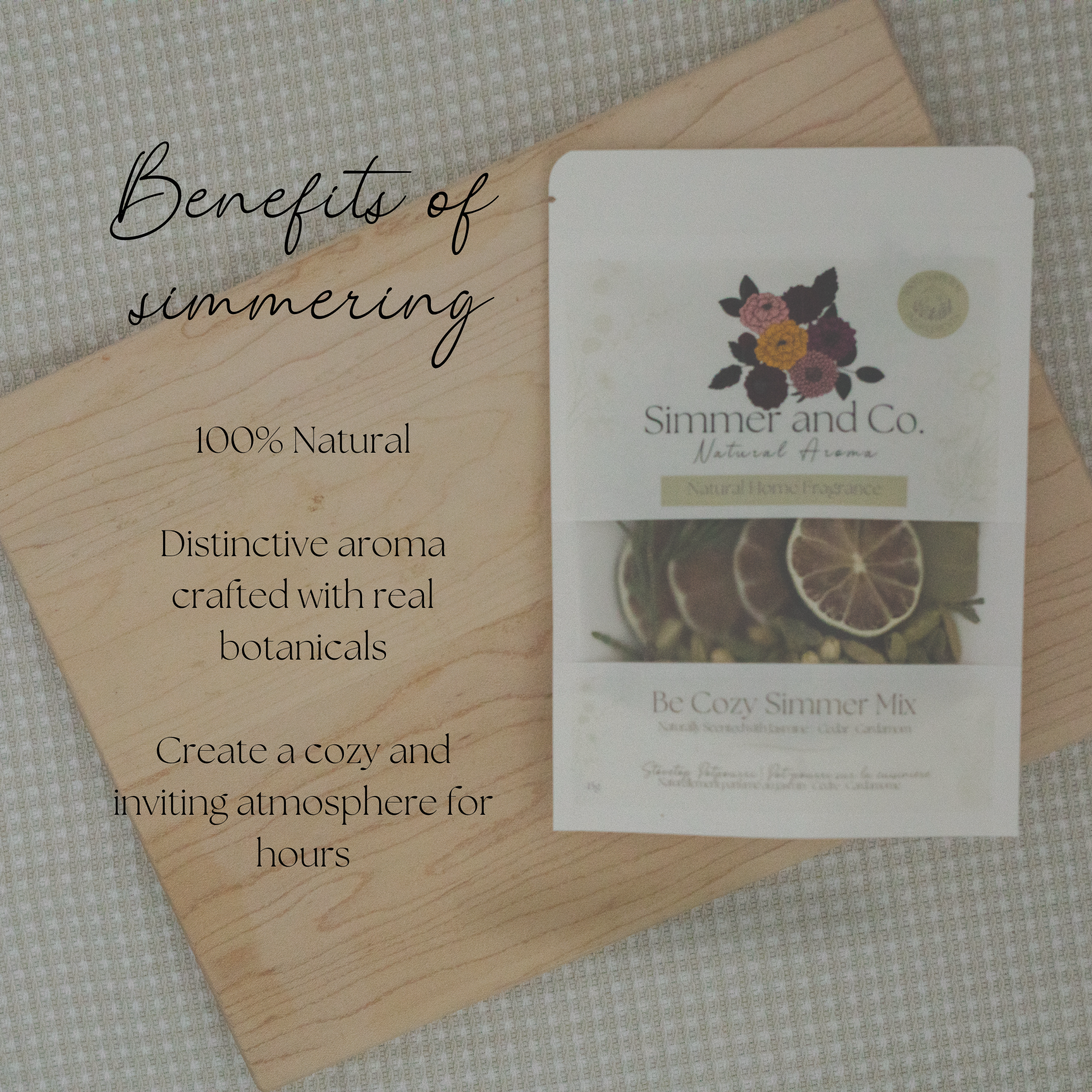 Simmer and Co Natural Aroma – Großhandel Potpourris – Be Cozy Simmer Pot Mix, Natürlicher Jasmin-Gewürzduft – Glas-Edition5