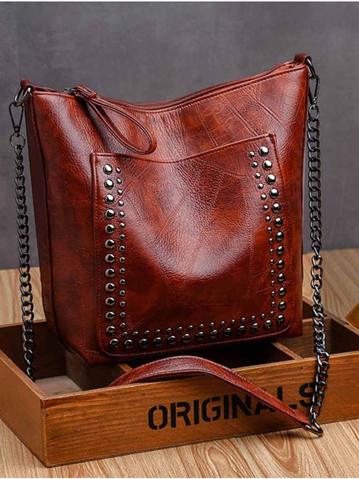 Sac fourre-tout à bandoulière à rivet à chaîne tendance pour la vente par Wholesalesir
