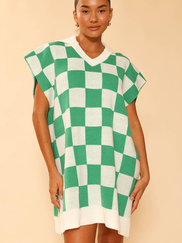 Poncho aus kariertem Strick für den Großhandel von Miss Sparkling