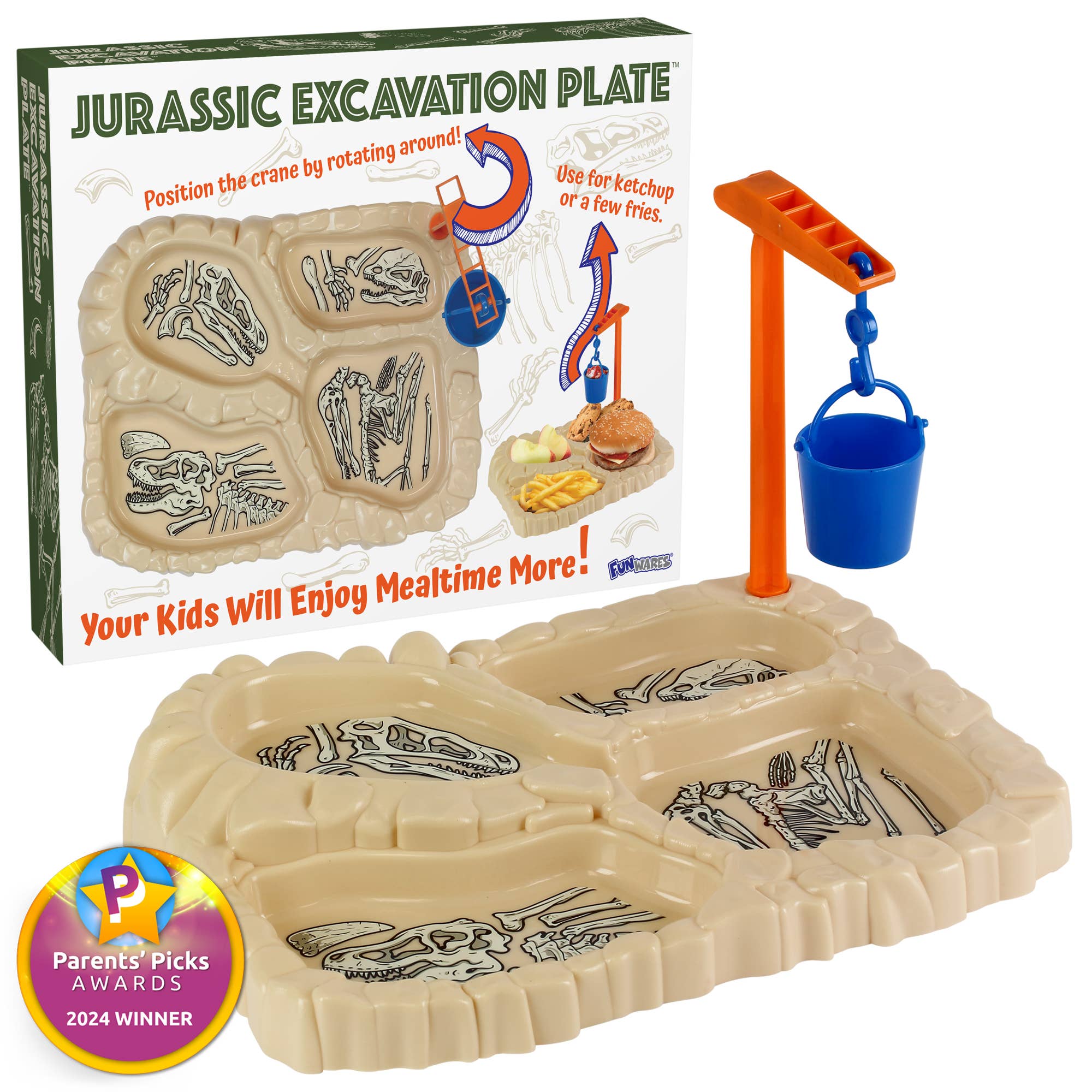 Funwares - Wholesale Dinner Plate - Kids & Baby - Jurassic Excavation Plate – Dinosaur Kids Dinnerware Gift0