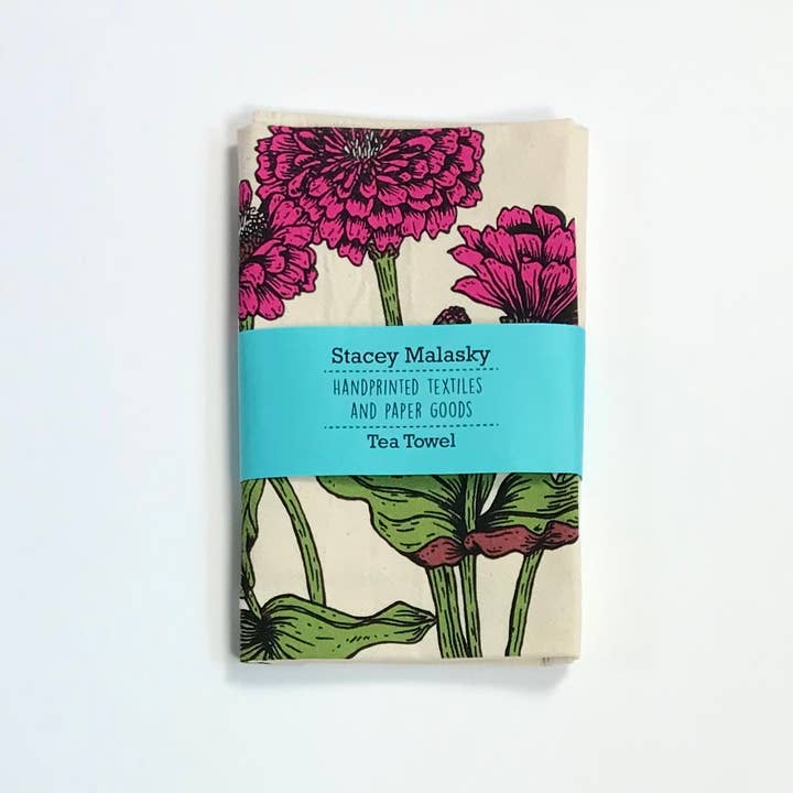 Stacey Malasky - Wholesale Tea Towel - Zinnias Tea Towel2