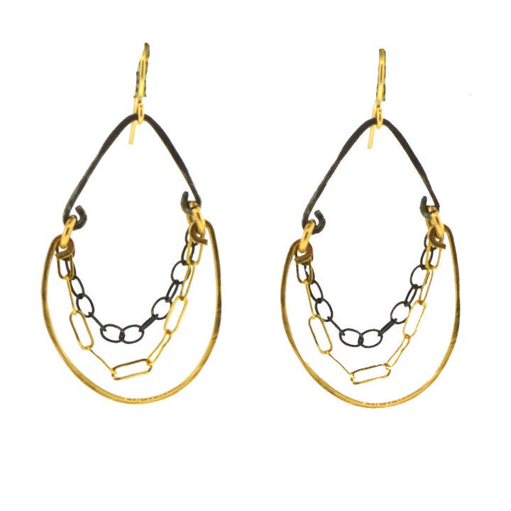Mixed Metal Chandelier Earrings for wholesale by Mabel Chong