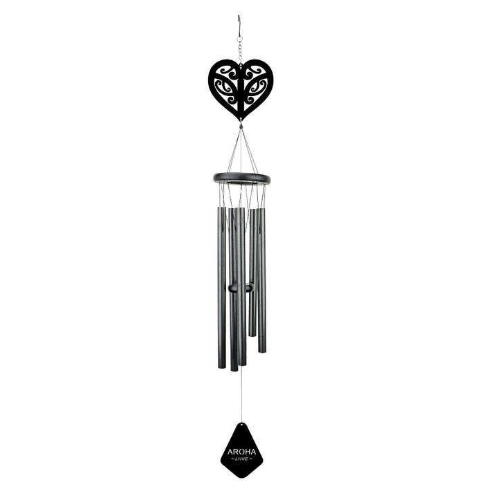 Aroha Love Kiwiana Wind Chime 40" Black for wholesale by Mt Meru Wholesale