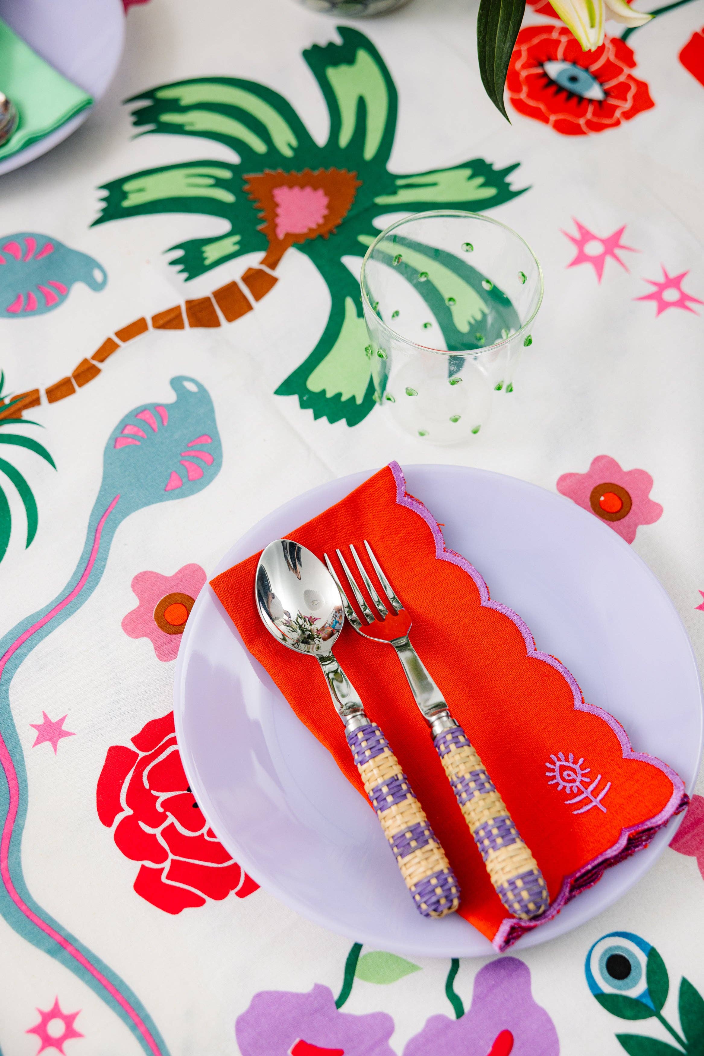 Furbish Studio - Wholesale Dinner & Cloth Napkin - Icon Linen Napkins S/4 - Orange + Lilac3