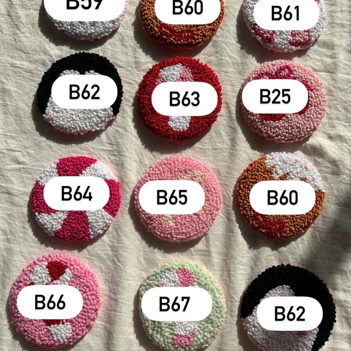 Honey Punches - Wholesale Car Coaster - Women's - Handmade punch needle holiday Christmas car coaster1