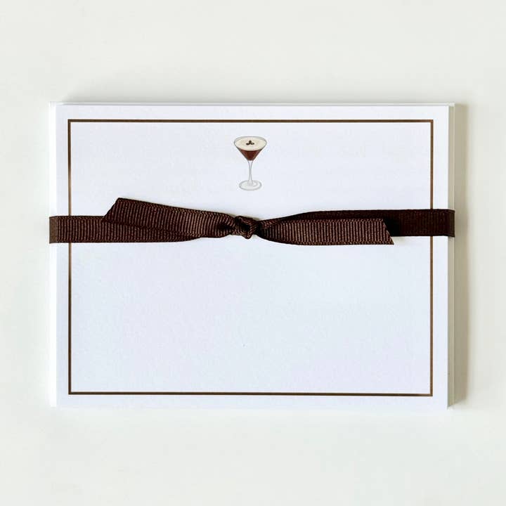 Espresso Martini - Flat Note Cards for wholesale by Georgetown Paperie