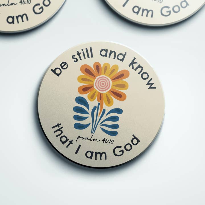 Salmo 46:10 Stai fermo e conosci Dio - Set di 4 sottobicchieri per la vendita all'ingrosso da parte di Praise and Gratitude