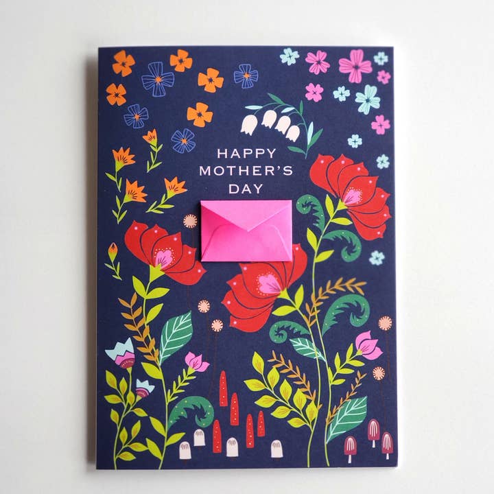 Folksy Florals Tiny Envelopes Card for wholesale by Lemon Drop Papers, Inc.