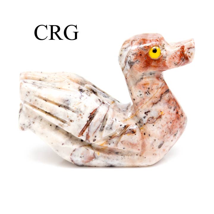 1 PAQUETE: pato tallado en esteatita peruana (1.5 pulgadas) AVG para venta al por mayor de Crystal River Gems LLC