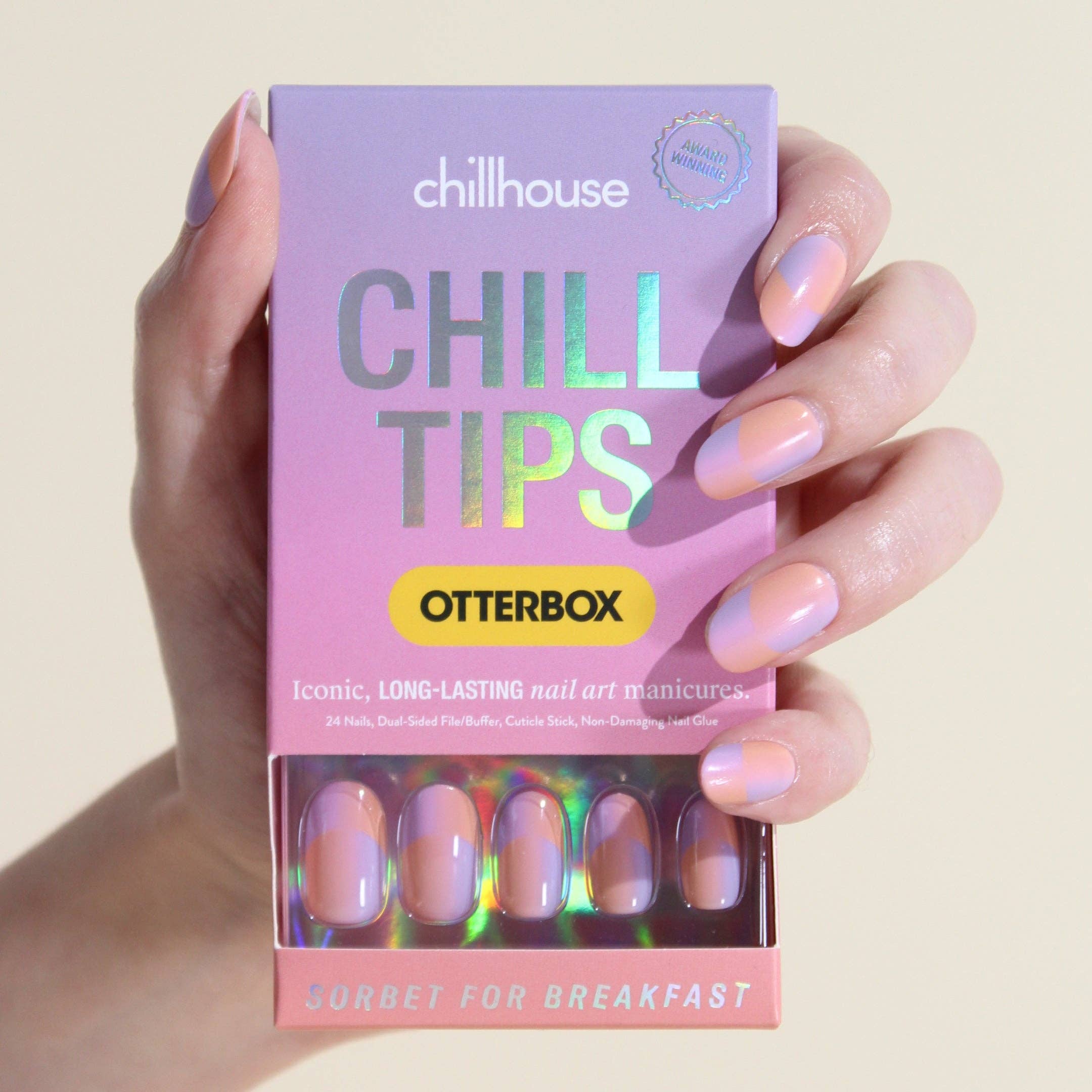 Chillhouse - Vente Faux ongles/vernis en patch - Chill Tips - OtterBox - Sorbet pour le petit-déjeuner3