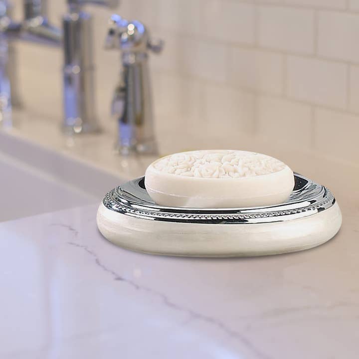 nu steel - Wholesale Bath Soap Dish - Fantasy Mother of Pearl and Stainless Steel Soap Dish2