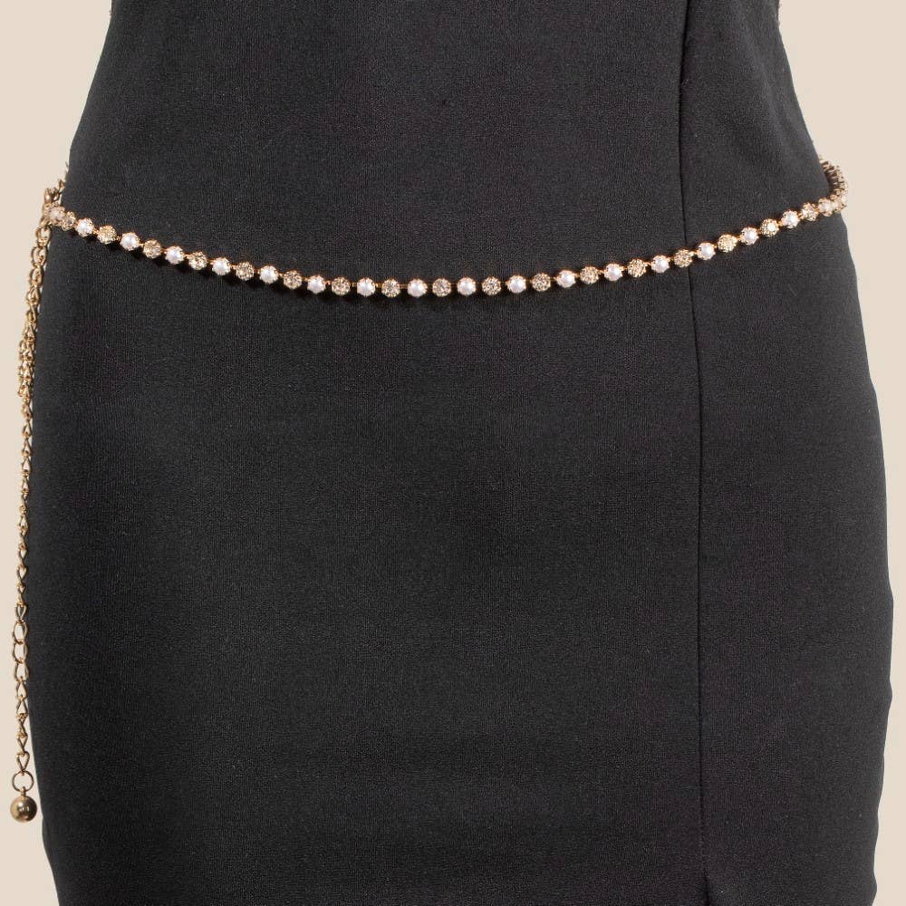 Anarchy Street - Wholesale Belt - Women's - Round Rhinestone Station Chain Belt0