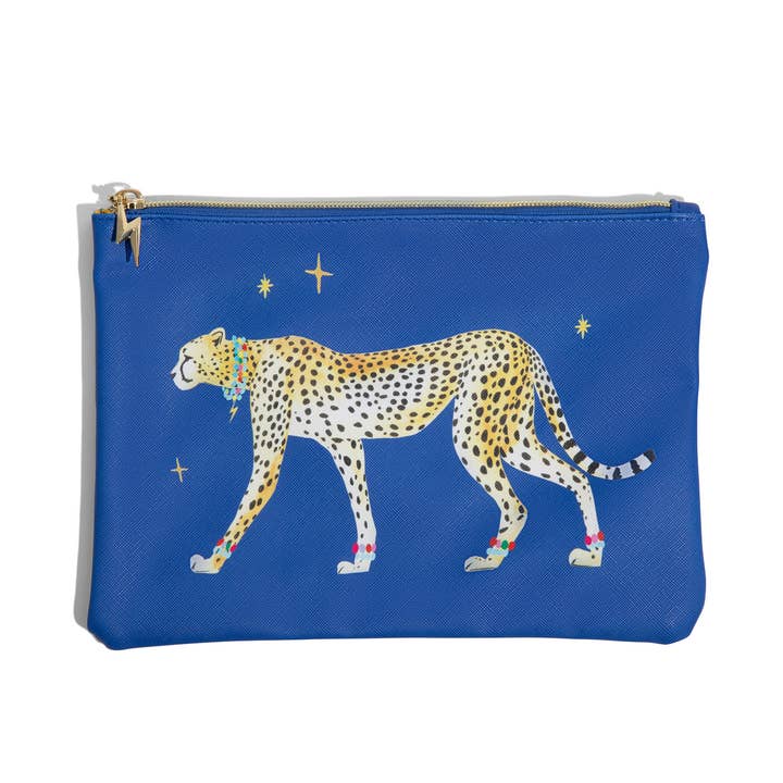 Zipper-Tasche "Cheetah Queen" für den Großhandel von Rachel Brown Art