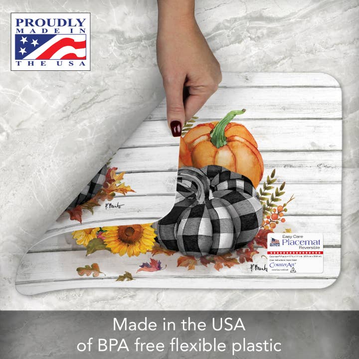 CounterArt/Highland Home/Thirstystone/CoasterStone - Wholesale Placemat - Rustic Fall Reversible Rectangular Plastic Placemat1