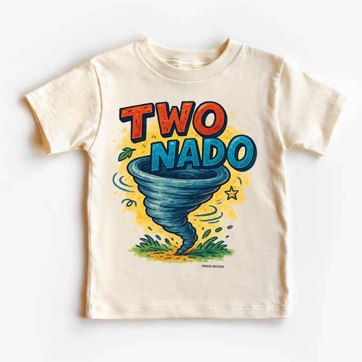 Two Nado Tornado Birthday Shirt - 2nd Birthday Tee for wholesale by Madi Moosh