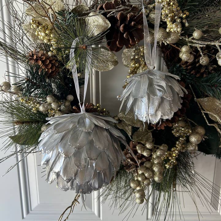 Zucker Feather Products - Wholesale Ornament - Metallic Silver Christmas Ornament3