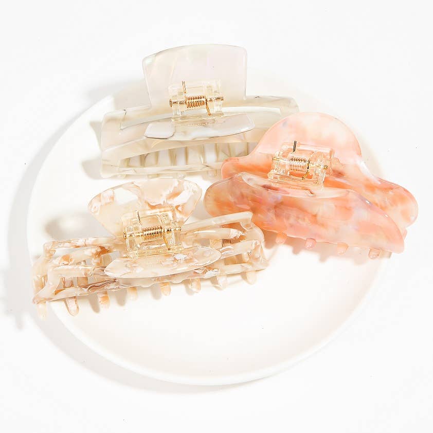 Collections by Fame Accessories - Vendita all'ingrosso Fermaglio per capelli - Donna - Set di artigli per capelli in acetato misto 3pc3