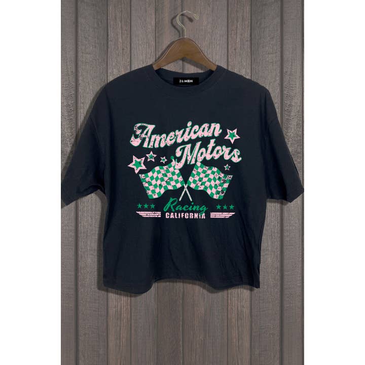 2&moon - Wholesale Screen Printed T-Shirt - Women's - AMERICAN MOTORS RACING TEE
