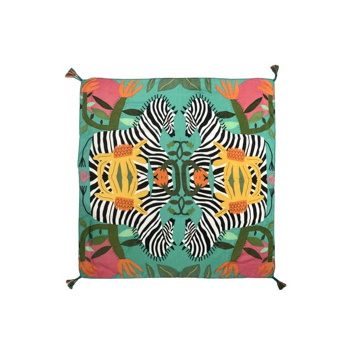 Fashion Scarf World - Wholesale Scarf – Women's - Bright Zebra Jungle Print Square Scarf12