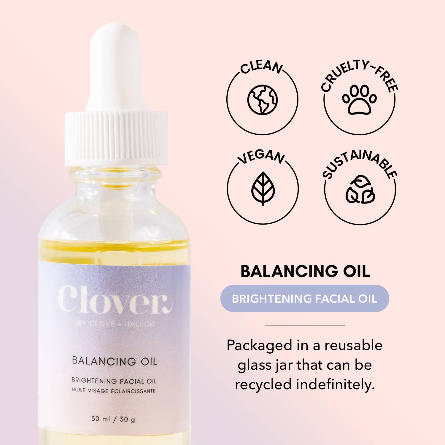 Clover By Clove + Hallow - Wholesale Facial Oil - Balancing Oil3
