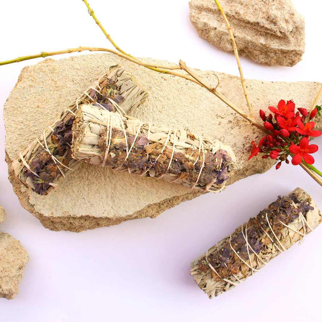 Espoir & Amour - Vendita all'ingrosso Salvia - Lavender Sage 10,2 cm - Bastoncino per sbavature biologico della California legato a mano1