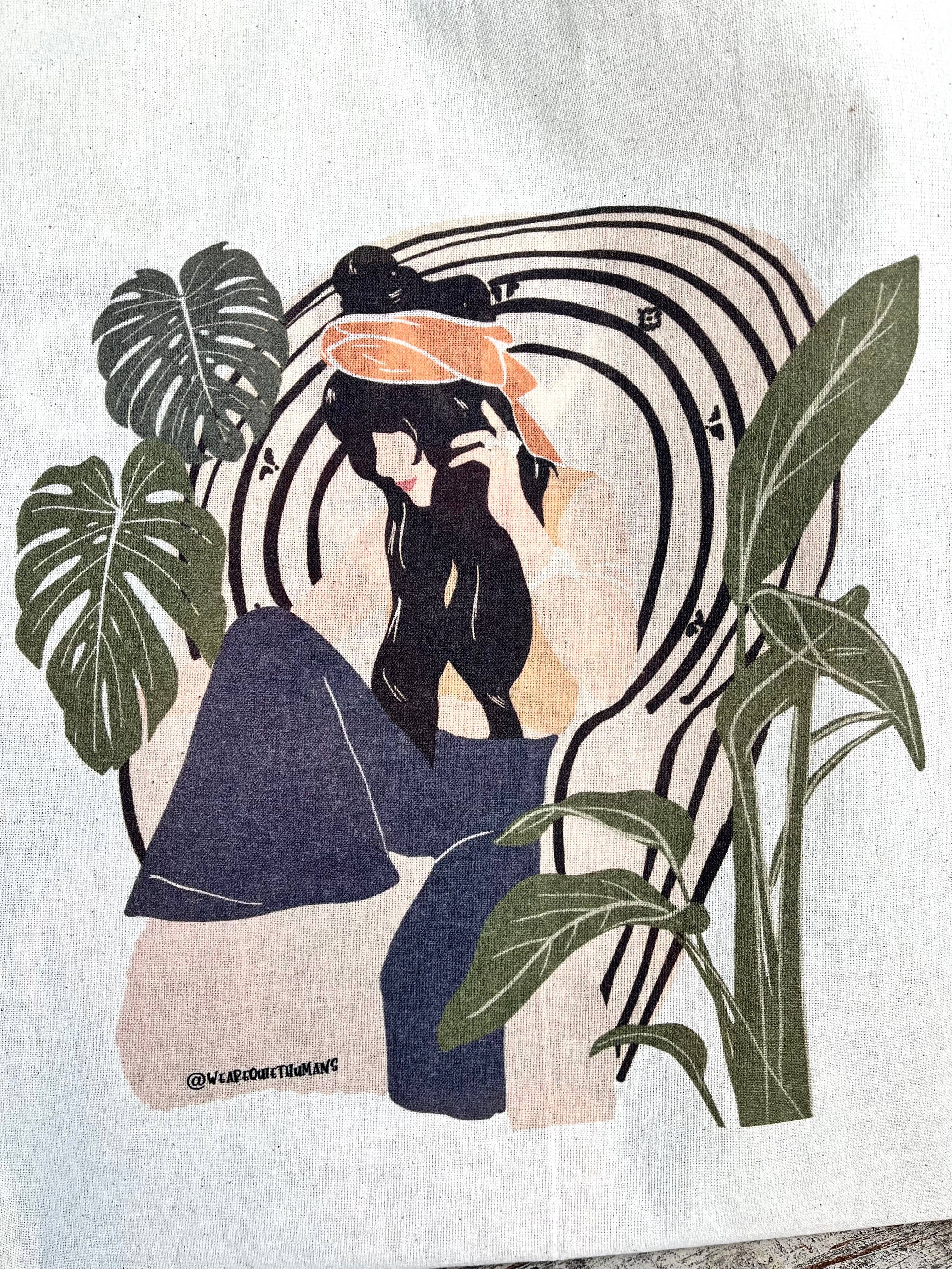 plantyintroverts - Wholesale Tote Bag - Women's - Cloth bag - Plantlady Kristina, Houseplant, Monster bag1