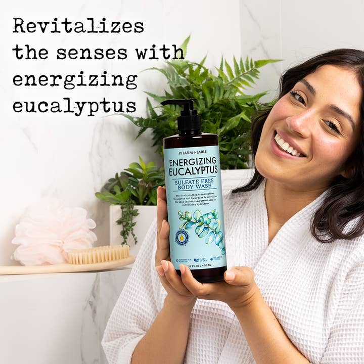 Kira Labs - Wholesale Body Wash/Shower Gel - Pharm to Table Energizing Eucalyptus Body Wash Sulfate Free
