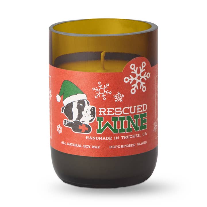 Wine for the Holidays - Signature Soy Wine Bottle Candle for wholesale by Rescued Wine Candles