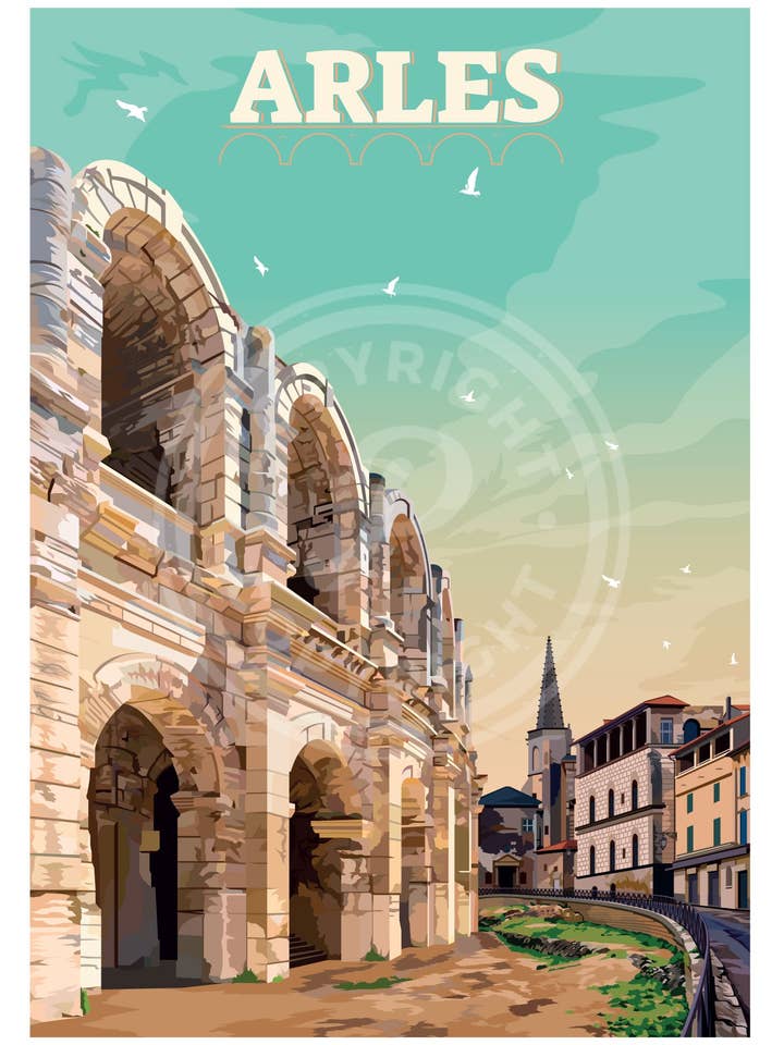 CITY OF ARLES POSTER - 30 X 40 CM for wholesale by Printymania