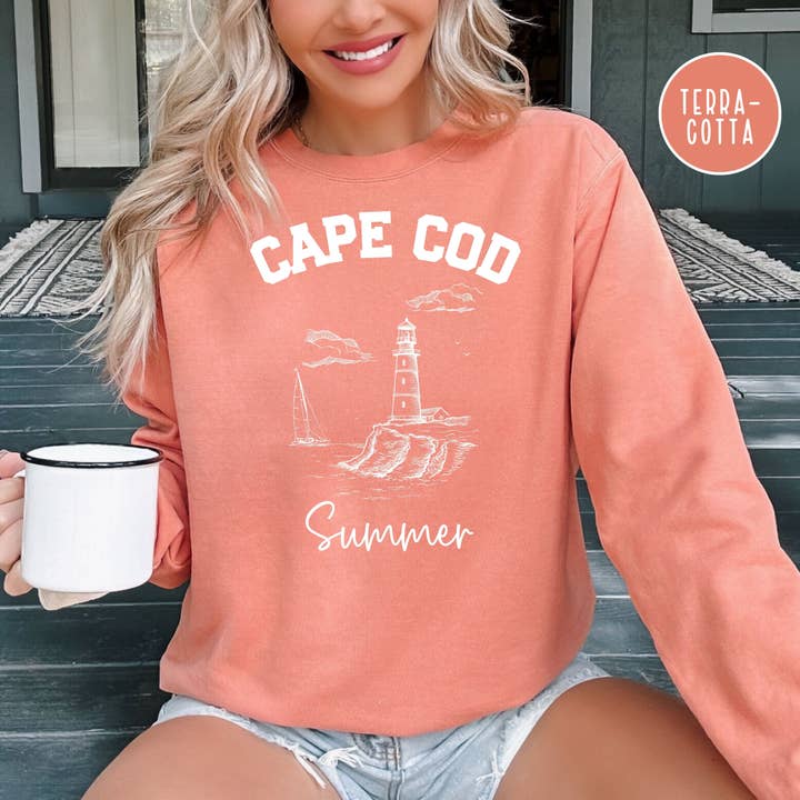 Cape Cod Summer Comfort Colors® Sweatshirt for wholesale by CindyL Boutique