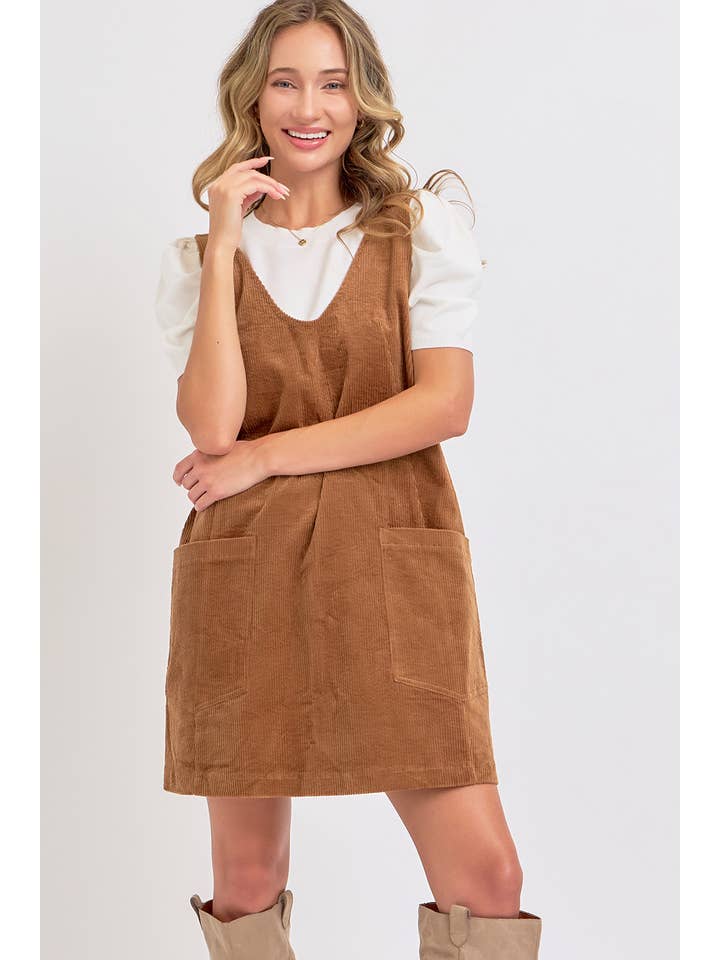 Sweet Lovely by Jen - Wholesale Dress - Women's - CASUAL OVERALL CORDUROY DRESS43