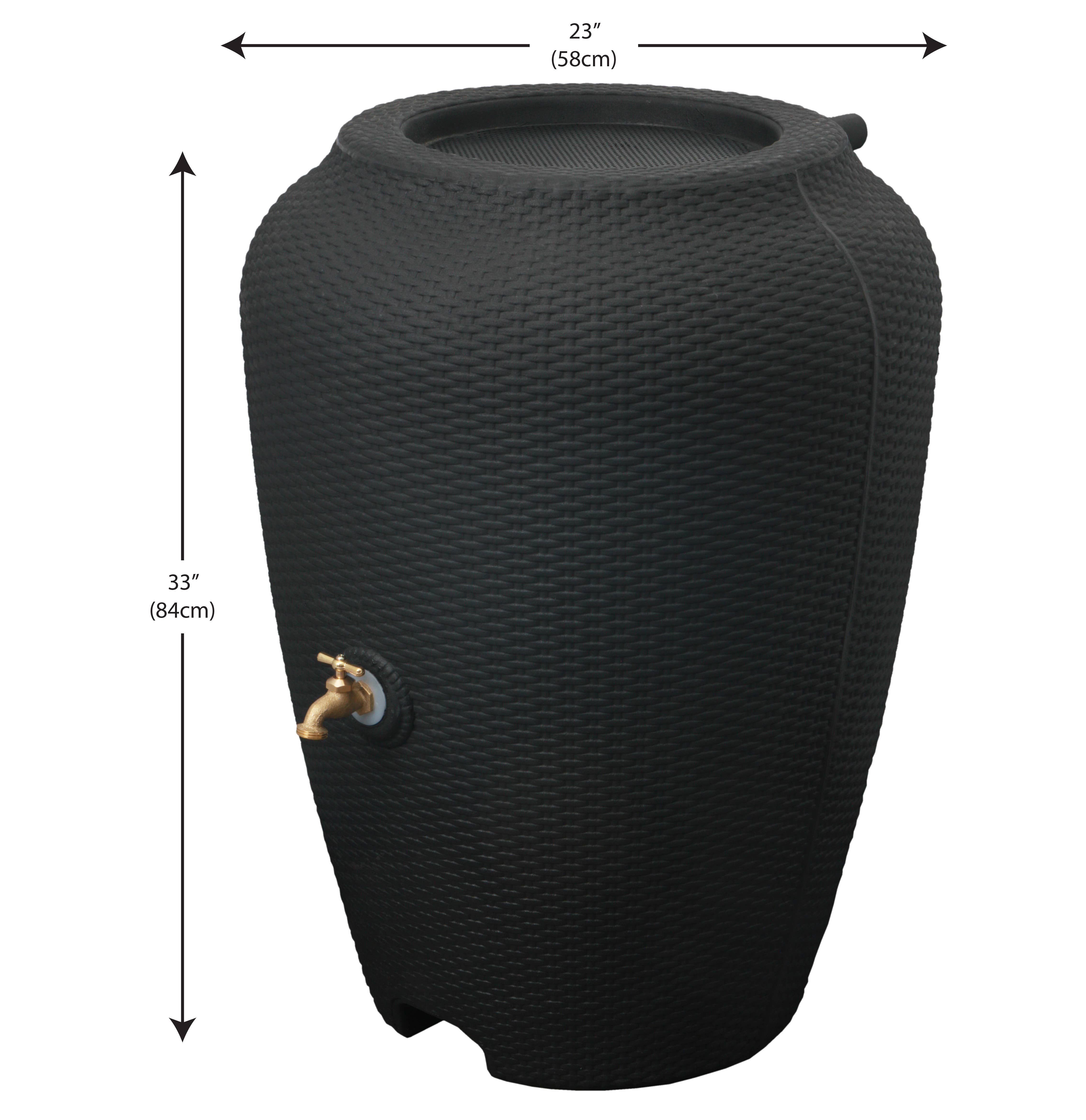 Algreen - Vente Outil de jardinage - Tonneau de pluie en osier 50G7