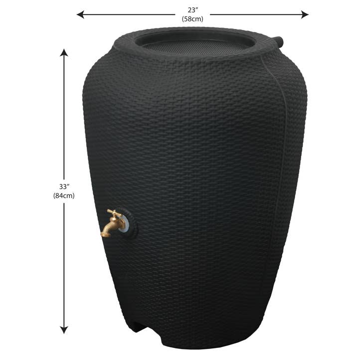 Algreen - Vente Outil de jardinage - Tonneau de pluie en osier 50G7