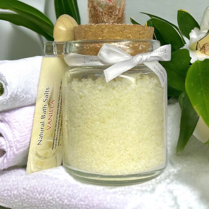 Vanilla - Bath Salts In A Glass Jar (225g) for wholesale by Kingdom Kreations
