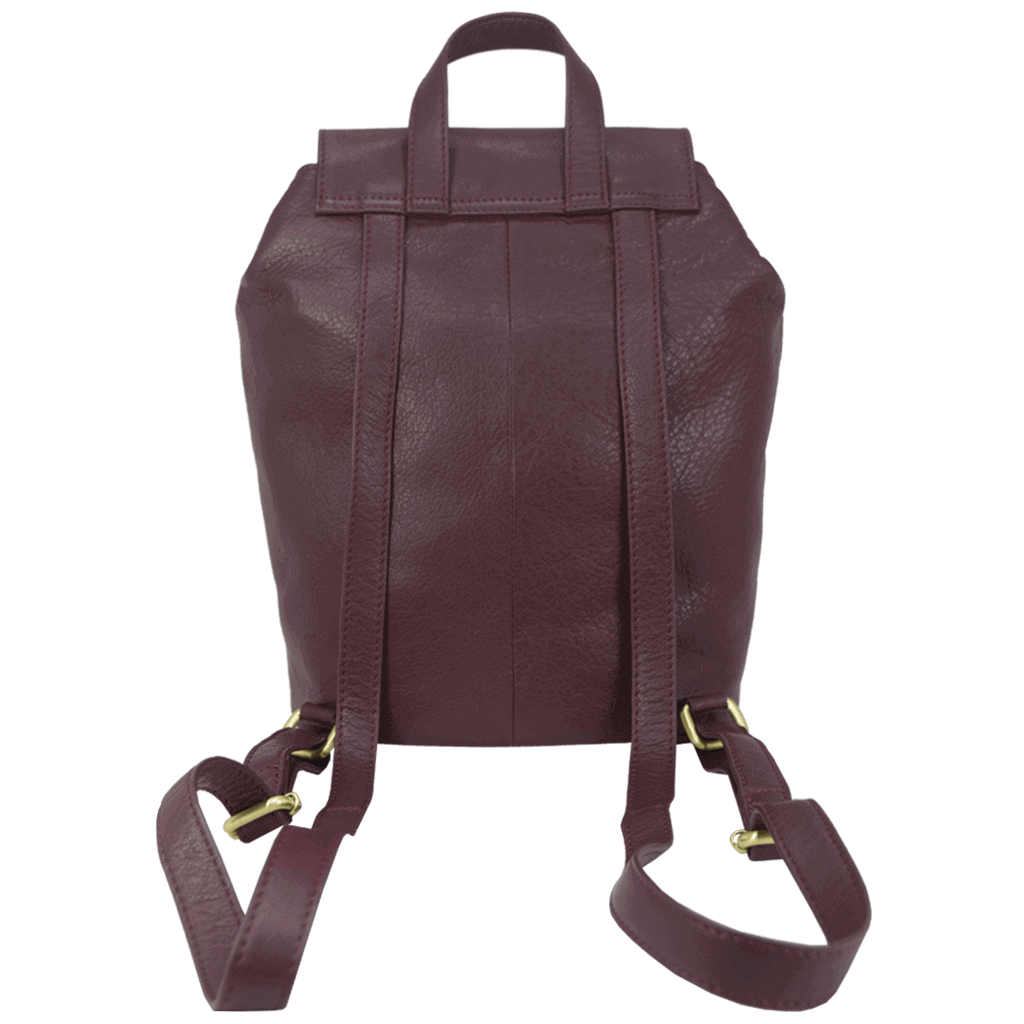 Assots London - Wholesale Backpack - Women's - 'JERMYN' Classic Burgundy Full Grain Leather Flap-over Bac6