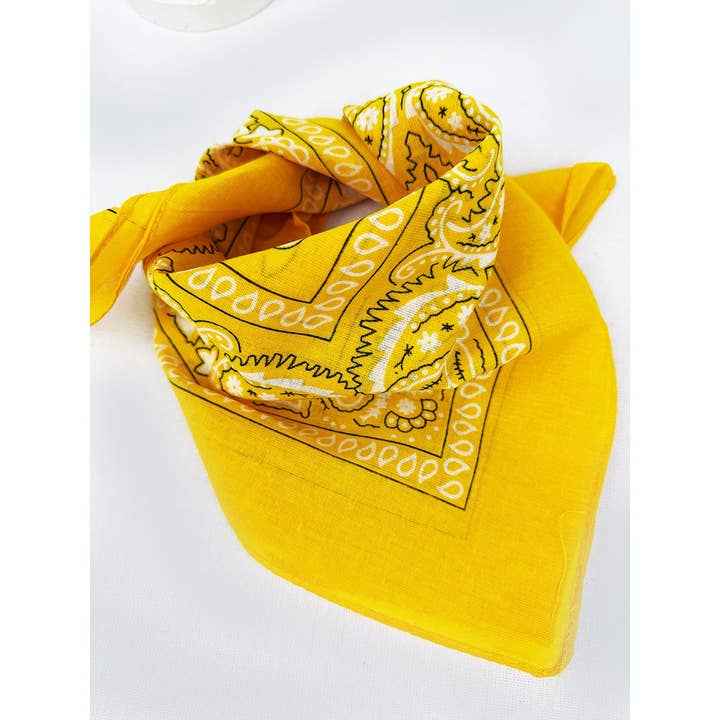 Bandanas à motif paisley jaune pour la vente par Love and Repeat