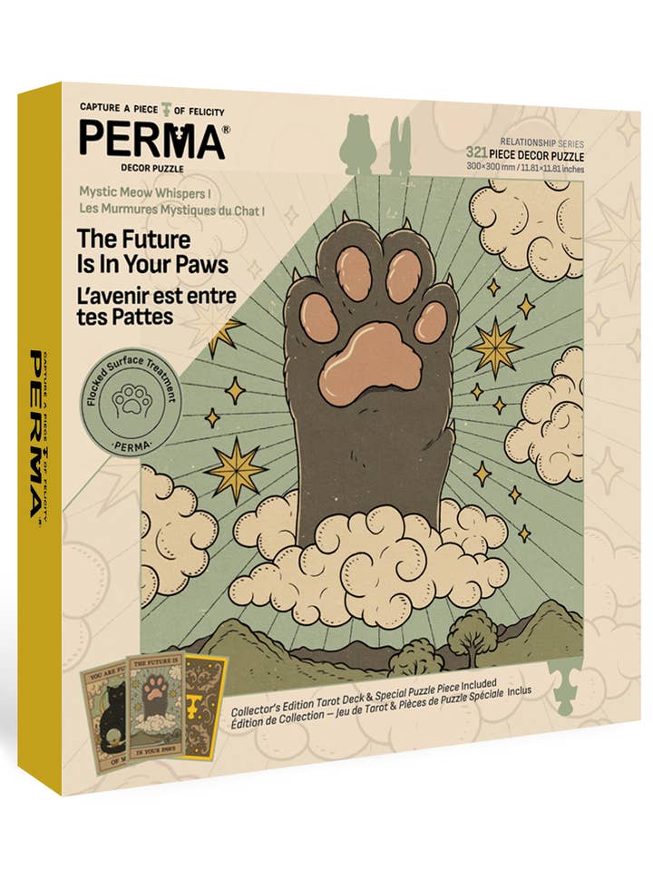PERMA 321 PCS Decor Puzzle Mystic Meow Whispers I The Future Is In Your Paws Velvety Flocking Finish for wholesale by PERMA PUZZLE