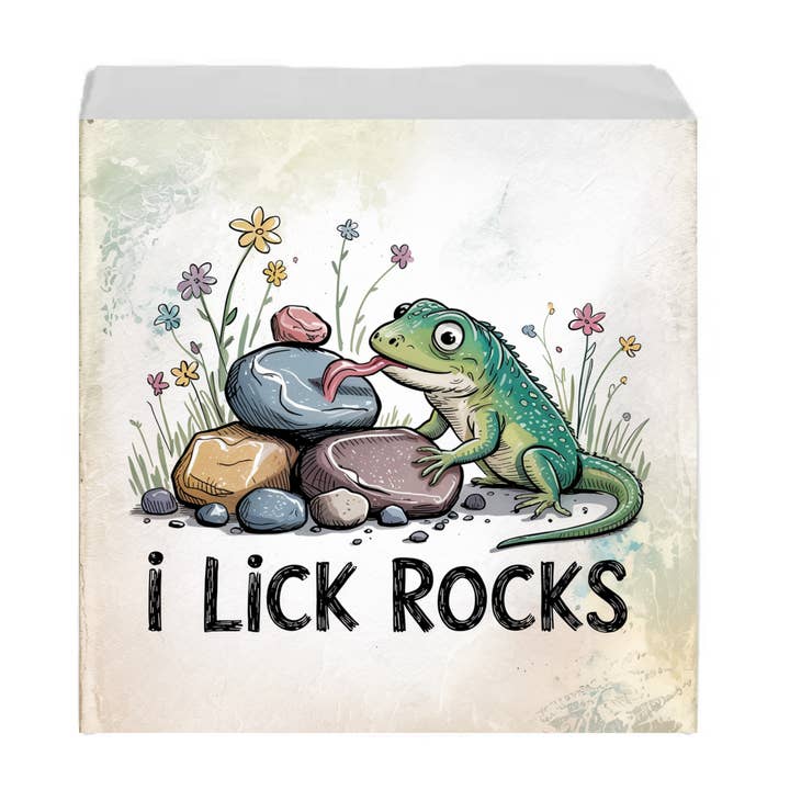 I Lick Rocks Rock Hunting Rockhound Sign for wholesale by Kennebug LLC