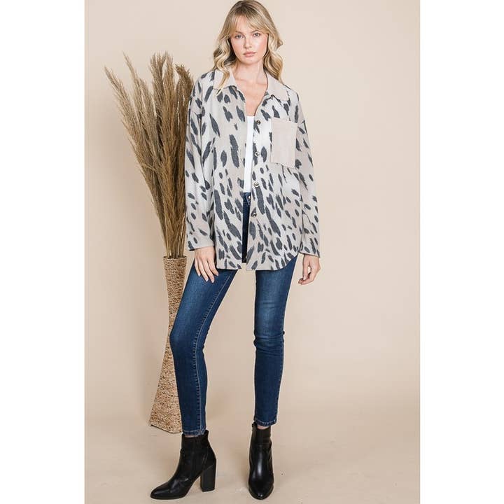 VESTE À IMPRIMÉ ANIMALIER AVEC POCHE pour la vente par Reborn J