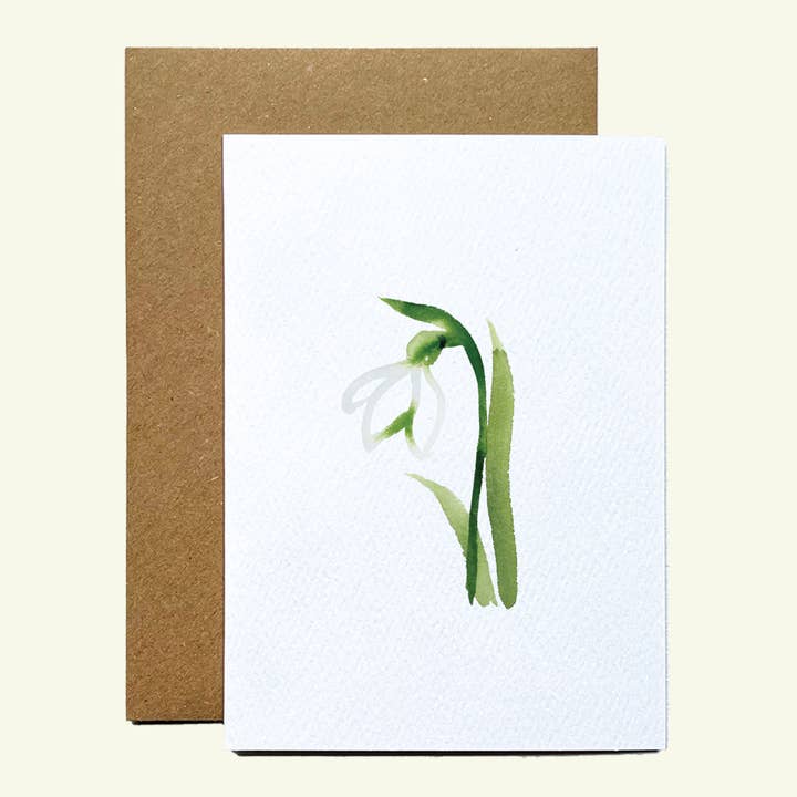 Jenny Vellacott - Wholesale Everyday Greeting Card - Snowdrop Flower Greeting Card