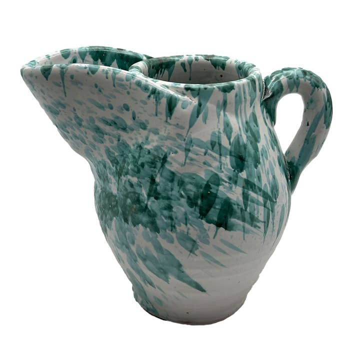 Etnico del Mondo - Wholesale Carafe - Green Ramina Terracotta Pitcher Handmade Italy1