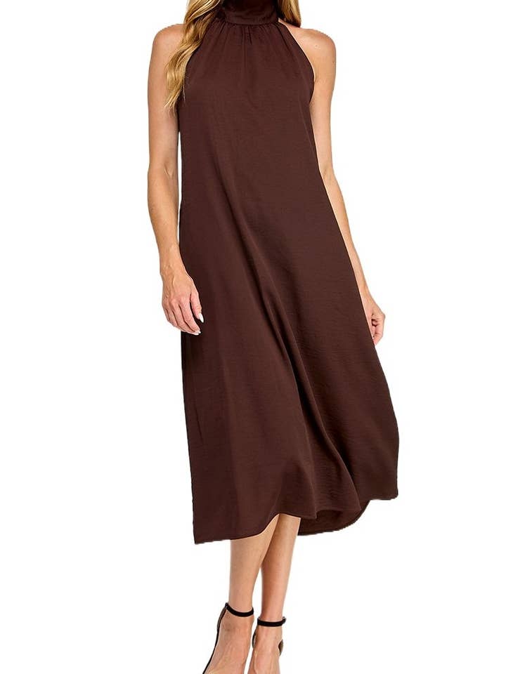 Abito Halter in raso per la vendita all'ingrosso da parte di Vanilla Monkey